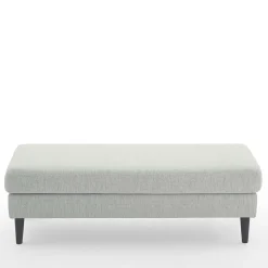 Beistellhocker in Offwhite Stoffbezug - Udessa