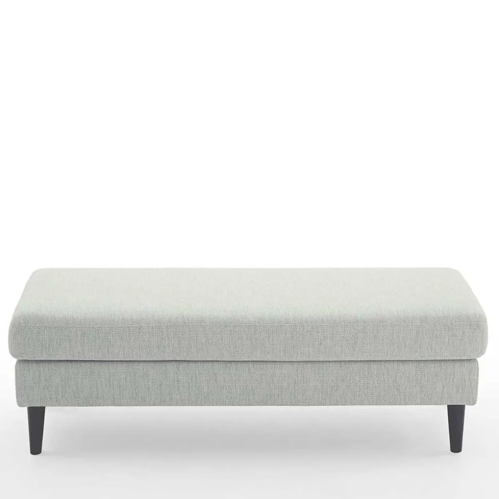 Beistellhocker in Offwhite Stoffbezug - Udessa