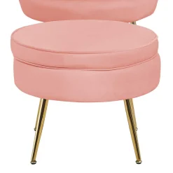 Beistellhocker in Rosa Samt - Griffin