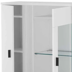Beleuchtete Design TV Wohnwand in Weiß - Tirol (vierteilig)