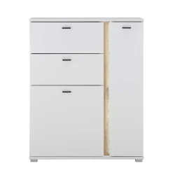 Beleuchtetes Sideboard in Weiß mit Wildeiche - Racelyn