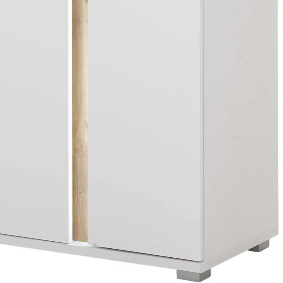 Beleuchtetes Sideboard in Weiß mit Wildeiche - Racelyn