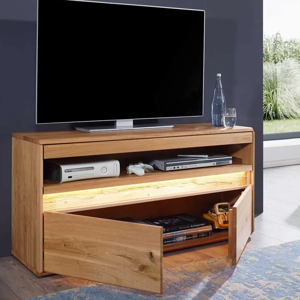 Beleuchtetes TV Element aus massiver Wildeiche - Acmida