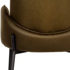 Bequemer Barstuhl in Oliv Grün Microfaser - Gesehia (2er Set)