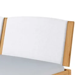 Bett aus Wildbuche massiv mit Kunstleder - Syanta