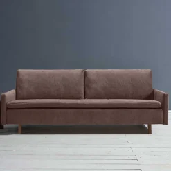 Bettcouch in Dunkelbraun mit Eiche - Conpact