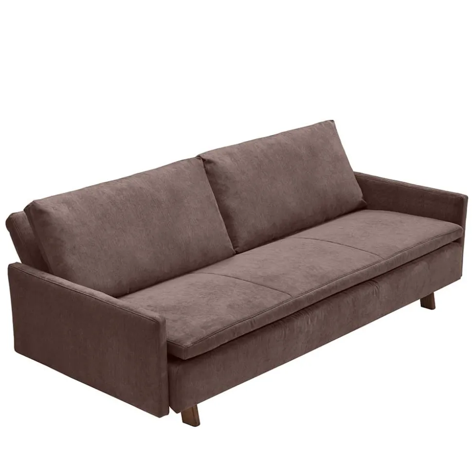 Bettcouch in Dunkelbraun mit Eiche - Conpact