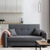Bettcouch mit Federkern aus Velours Dunkelgrau - Lictona