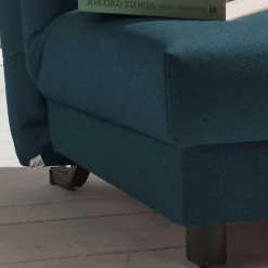 Blauer Schlafsessel mit Flachgewebe Stoffbezug - Tirenaso