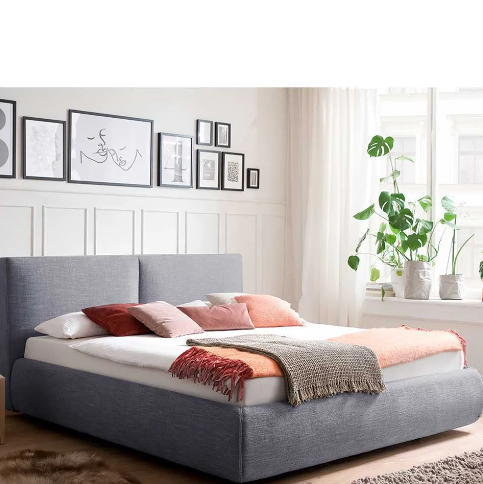 Blaues Komplettbett mit Bettkasten - Enjadara
