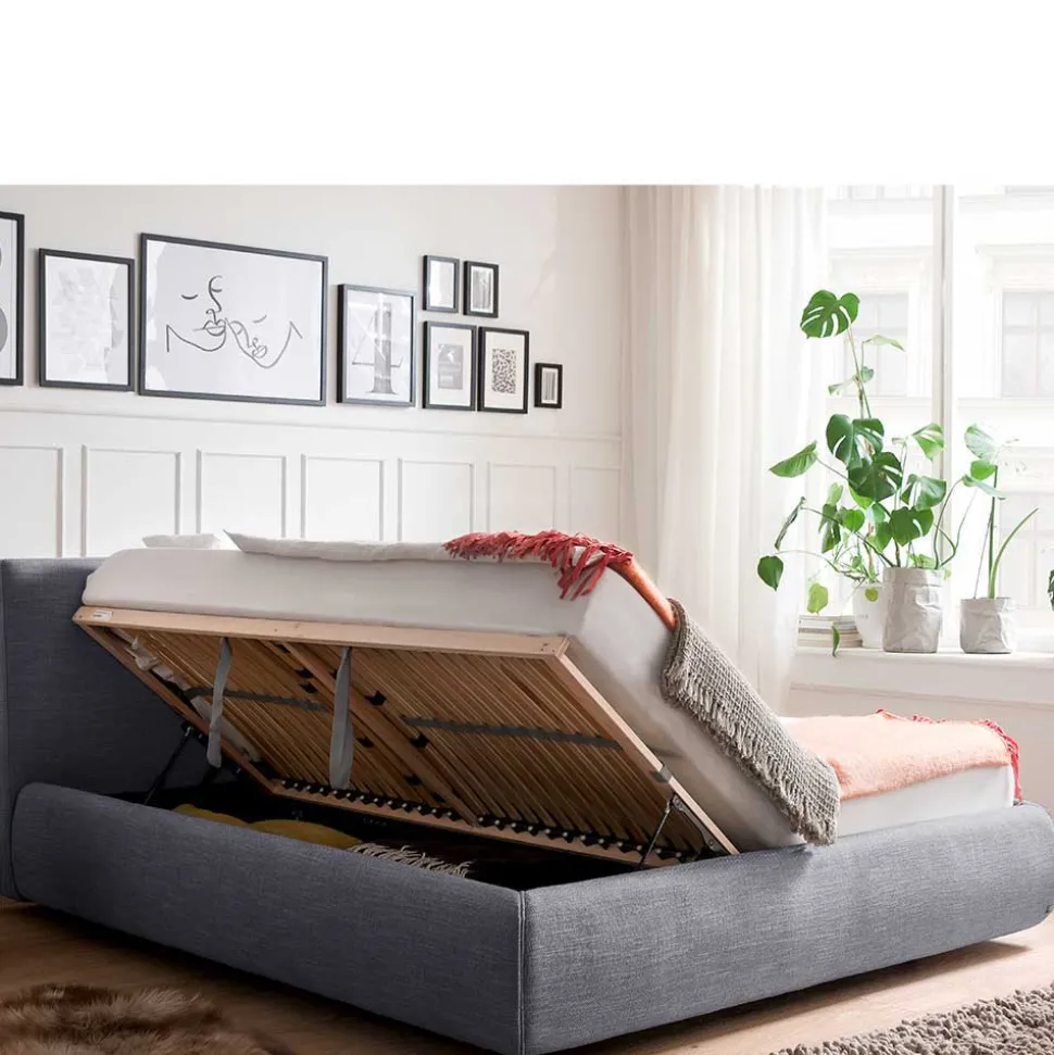 Blaues Komplettbett mit Bettkasten - Enjadara
