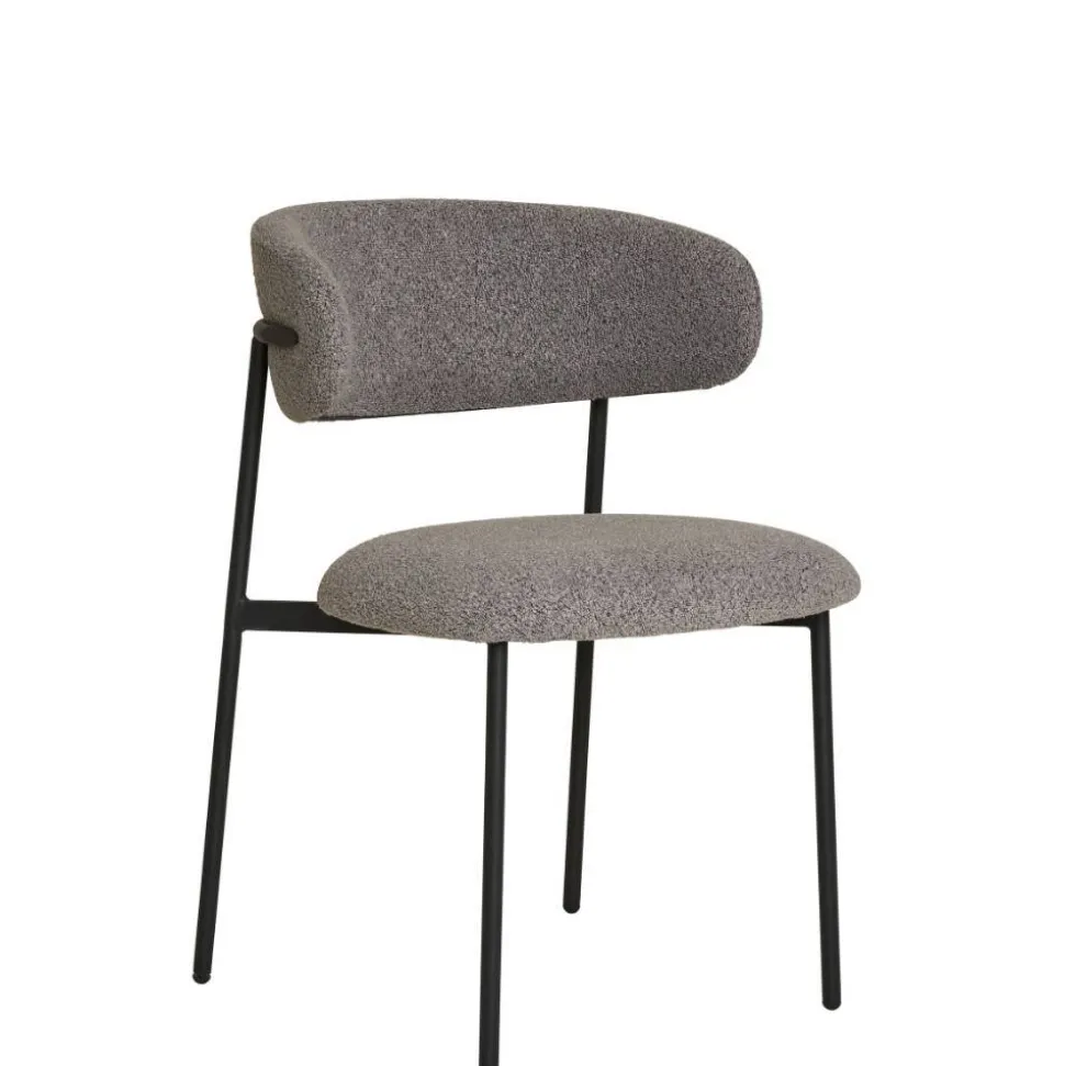 Boucle Polsterstuhl im Skandi Design - Tornado (2er Set)