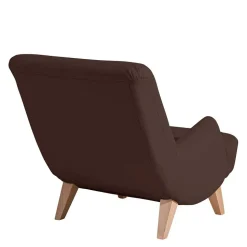 Brauner Kunstledersessel mit Buche Beinen - Vastonia