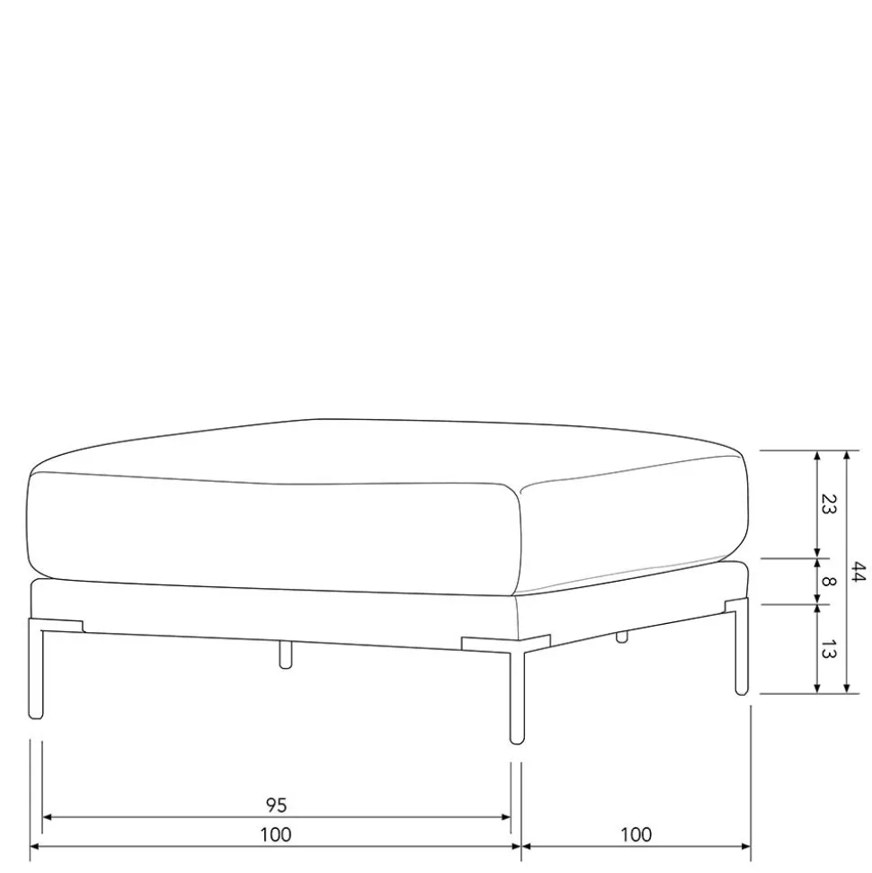 Brauner Polsterhocker 100x44x100 cm - Ravonia