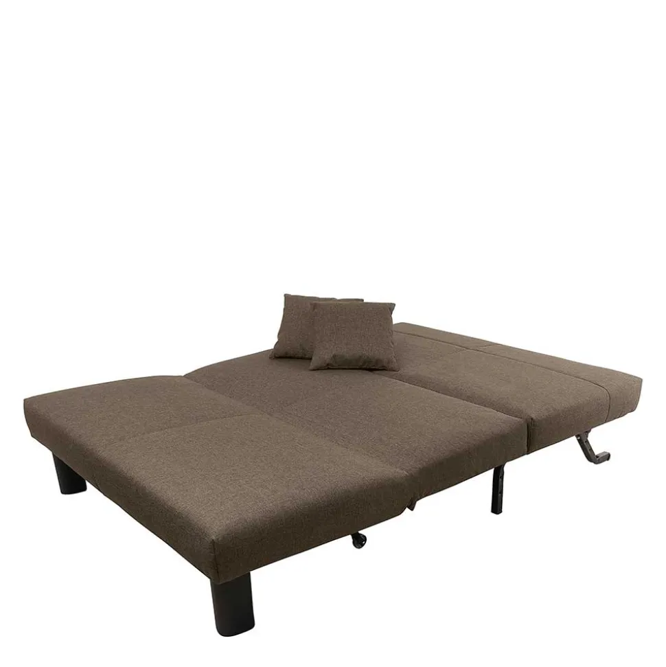 Braunes Schlafsofa mit Faltmechanik - Lucca