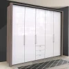 Breiter Kleiderschrank in Weiß Glas - Empresian