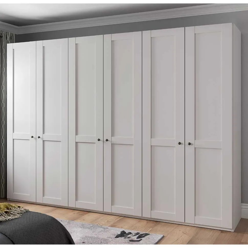 Breiter Kleiderschrank in Weiß 6-türig - Flinn