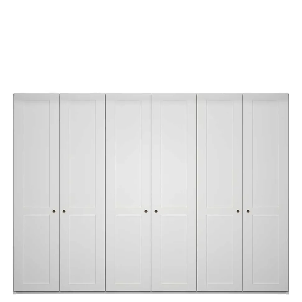 Breiter Kleiderschrank in Weiß 6-türig - Flinn