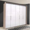 Breiter Schlafzimmerschrank mit weißer Glasfront - Bosays