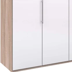 Breiter Schlafzimmerschrank mit weißer Glasfront - Bosays