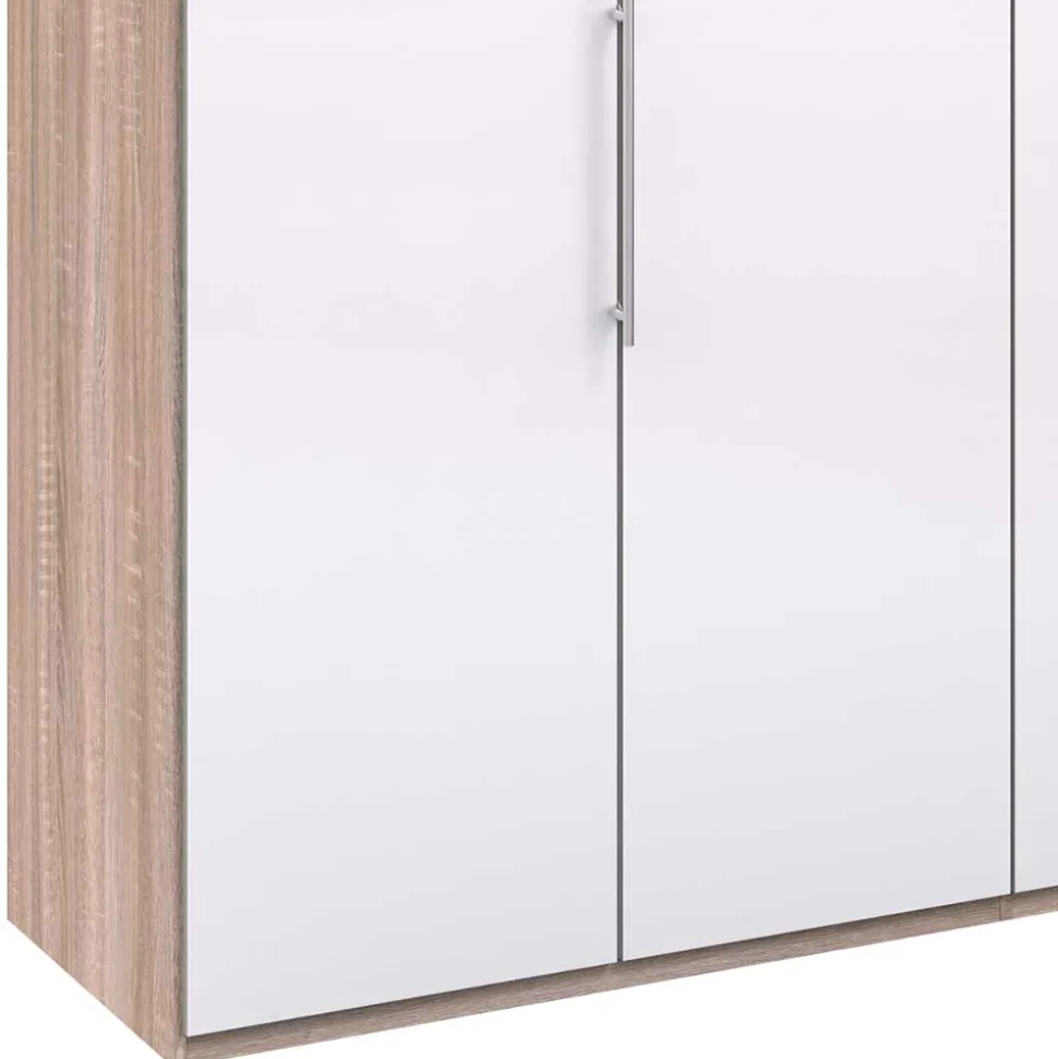 Breiter Schlafzimmerschrank mit weißer Glasfront - Bosays