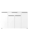 Büro Highboard in Weiß mit schwarzen Griffen - Sparkle