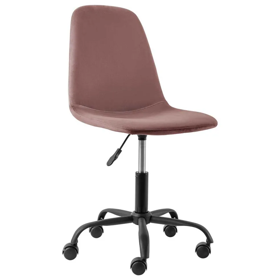 Büro Schalenstuhl in Rosa Samt - Hypening