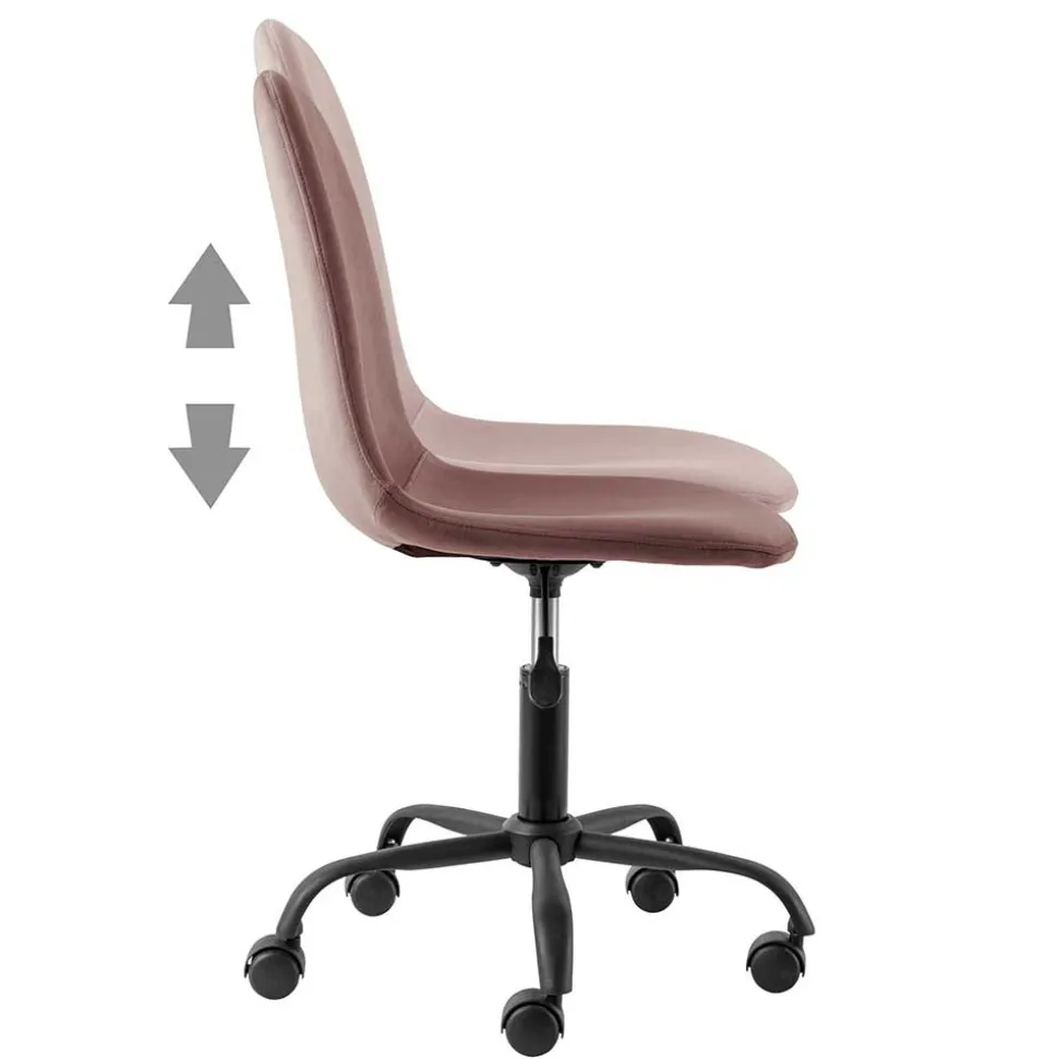 Büro Schalenstuhl in Rosa Samt - Hypening