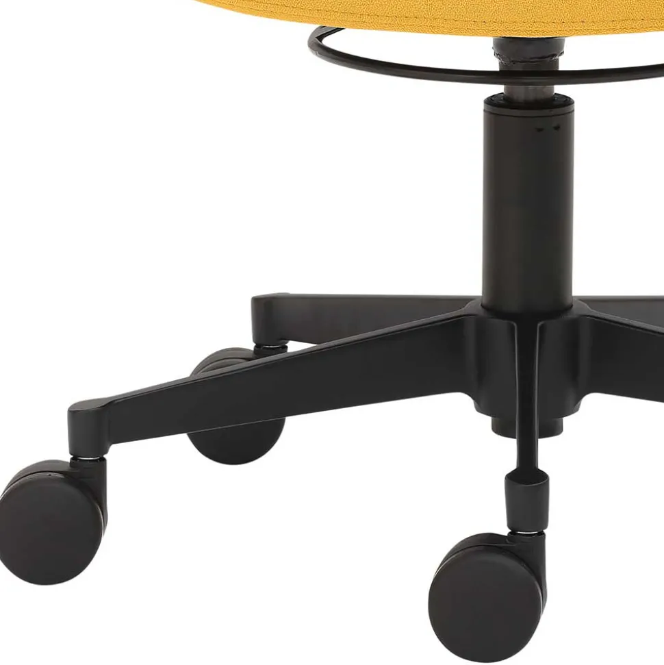 Bürohocker mit Rückenlehne in Gelb & Orange - Andjes