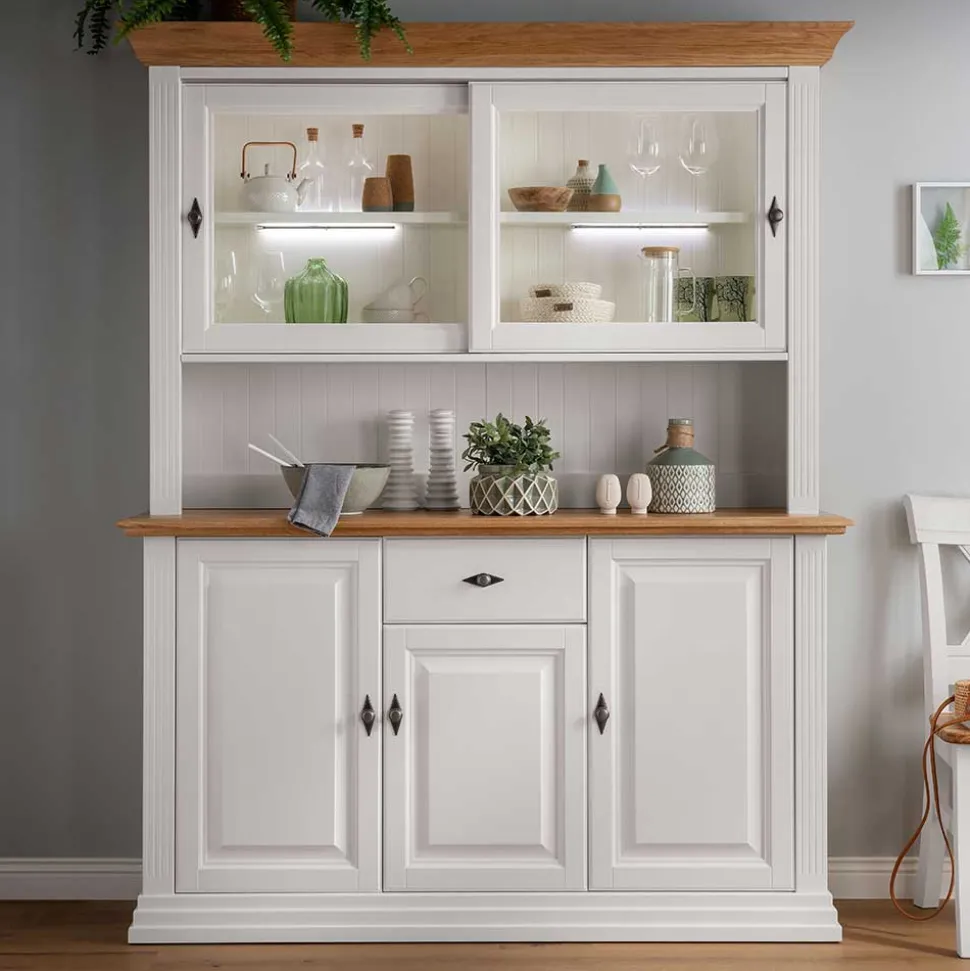 Buffetschrank in Weiß & Eichefarben - Henry