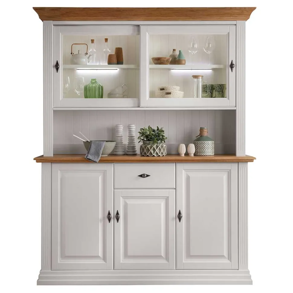 Buffetschrank in Weiß & Eichefarben - Henry