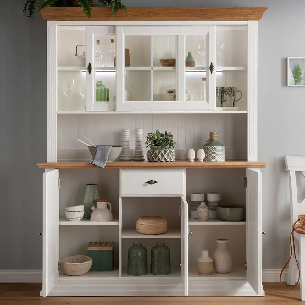 Buffetschrank in Weiß & Eichefarben - Henry