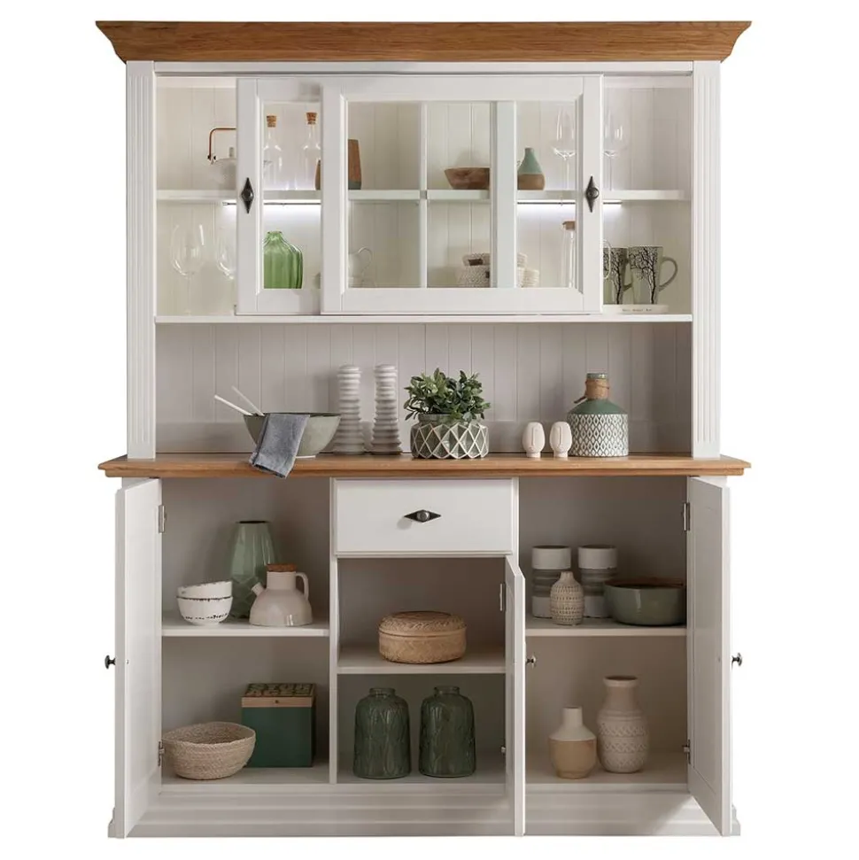 Buffetschrank in Weiß & Eichefarben - Henry
