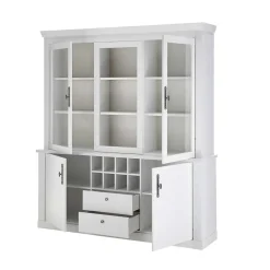 Buffetschrank Vitrine in weißer Holzoptik Pinie - Liancos