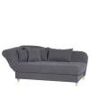 Chaiselongue in Anthrazit mit Buche - Adelina