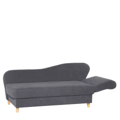 Chaiselongue in Anthrazit mit Buche - Adelina