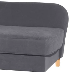 Chaiselongue in Anthrazit mit Buche - Adelina