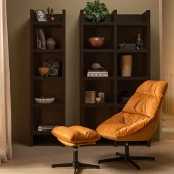 Chenille Relaxsessel in Ocker - Zinatella (zweiteilig)