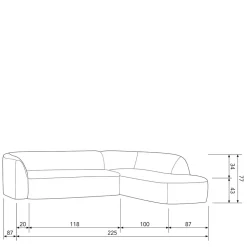 Chenille Sofaecke in Beige - Jaturna