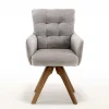 Chenille Tischsessel in Taupe - Fiorello (2er Set)