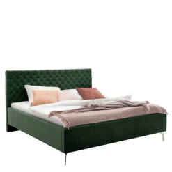 Chesterfield Bett in Dunkelgrün Samt - Jesafina