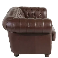 Chesterfield Ledergarnitur in Braun - Cementa (dreiteilig)