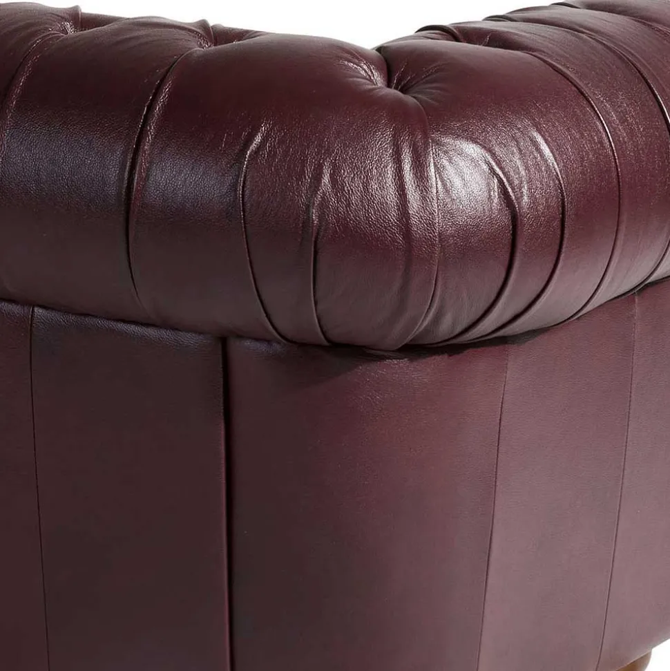 Chesterfield Polstergarnitur aus Leder - Geoloro (dreiteilig)