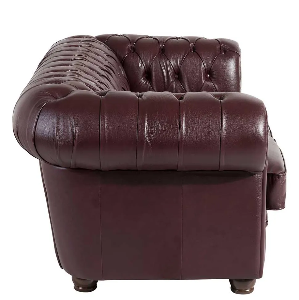 Chesterfield Polstergarnitur aus Leder - Geoloro (dreiteilig)