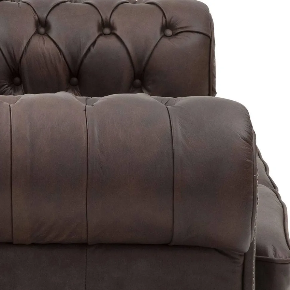 Chesterfield Polstergruppe aus Leder - Pluna (dreiteilig)
