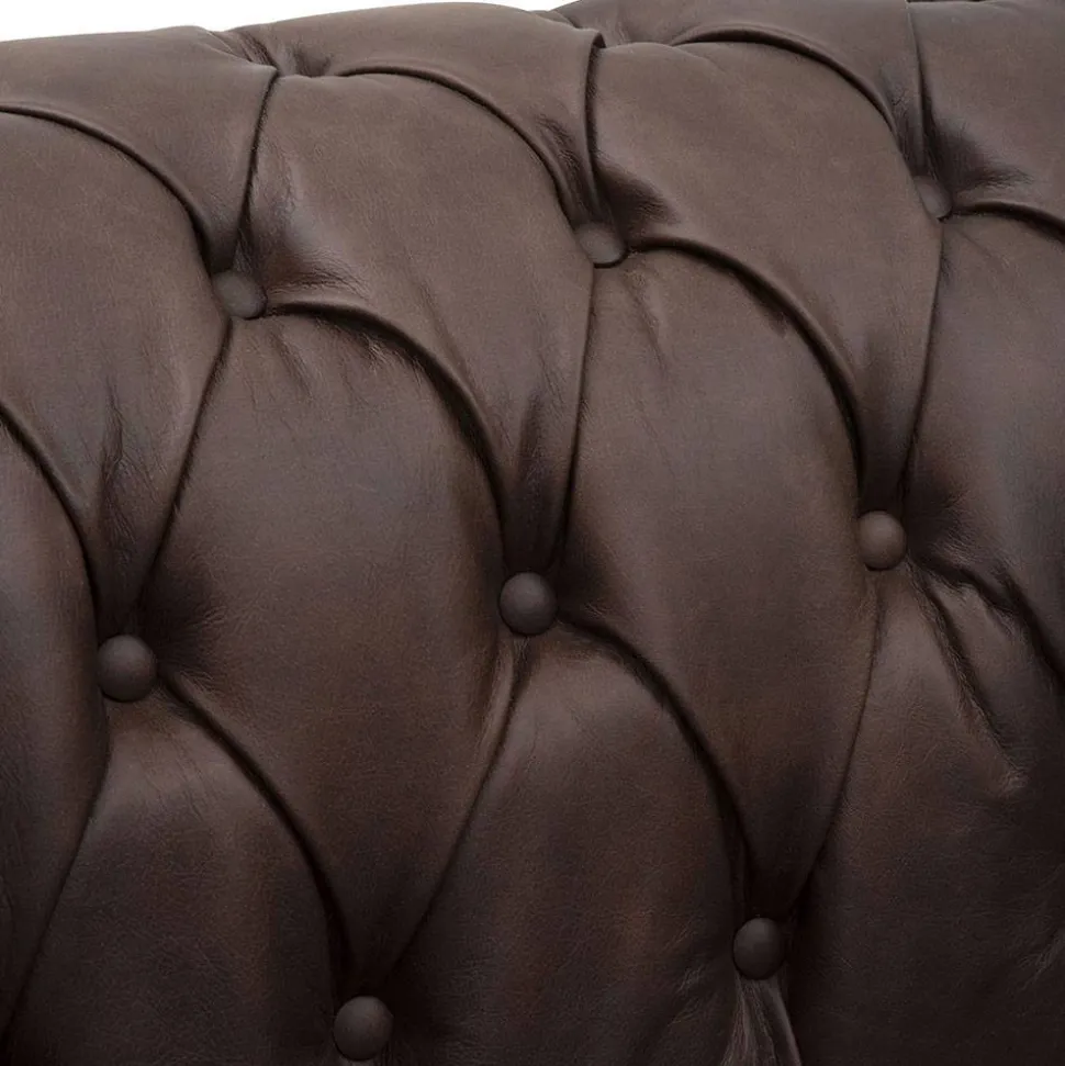 Chesterfield Polstergruppe aus Leder - Pluna (dreiteilig)