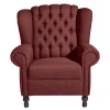 Chesterfield Sessel in Rot und Nussbaum - Giaz