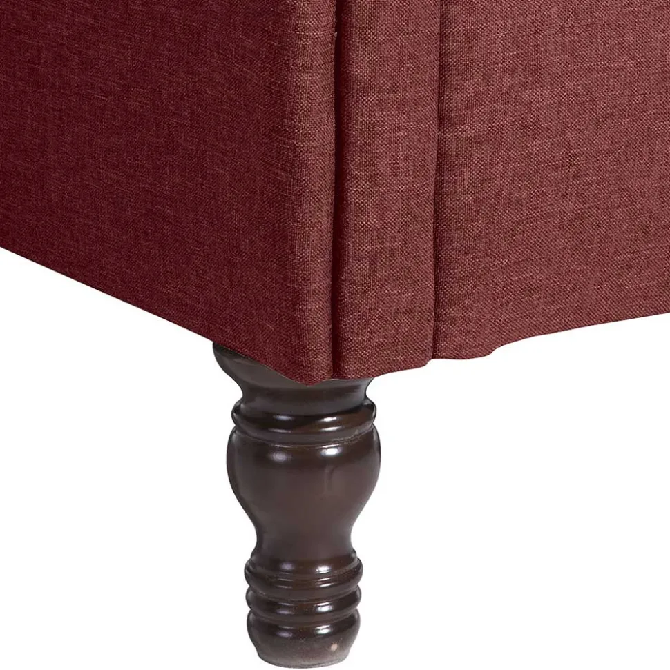 Chesterfield Sessel in Rot und Nussbaum - Giaz