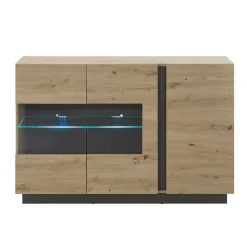 138cm breite Kommode mit Glaseinsatz - Lairian