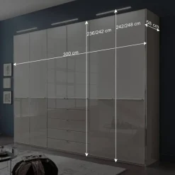 296cm breiter Design Kleiderschrank 6-türig - Pascan